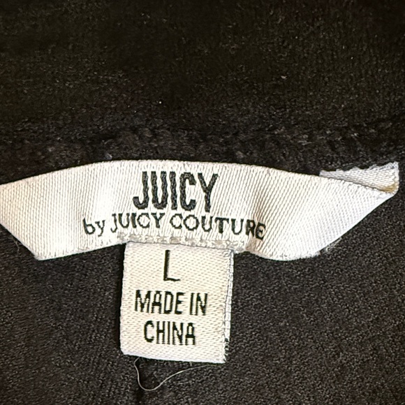 Juicy Couture Black Velour Flare Pants with silver Sparkling Accents - Picture 4 of 8